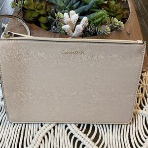 Calvin Klein Beige Wristlet Clutch